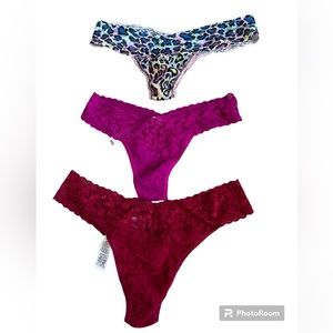 Hanky Panky Three Lace Thongs, all One Size
